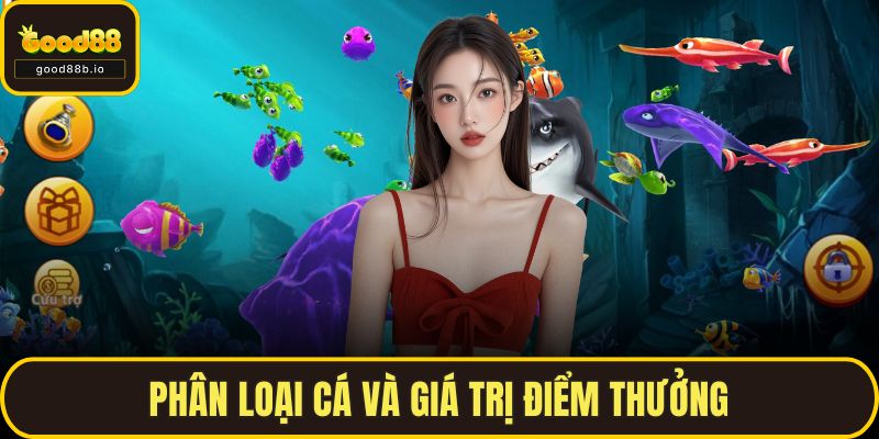 Bắn Cá Xèng Tại GOOD88 – Trò Chơi Vui, Thưởng Cực Hấp Dẫn Phân loại cá và giá trị điểm thưởng